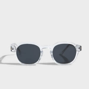 Clear frame round sunglasses